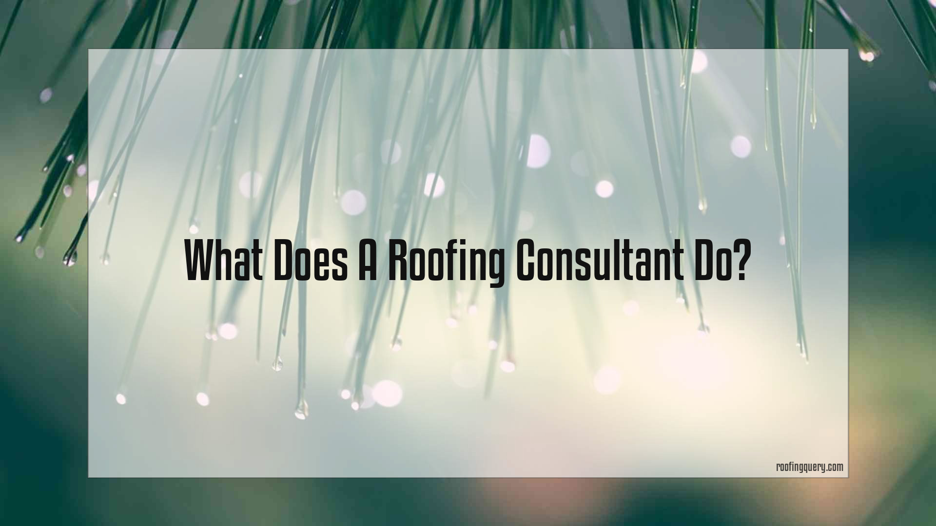 What Does A Roofing Consultant Do