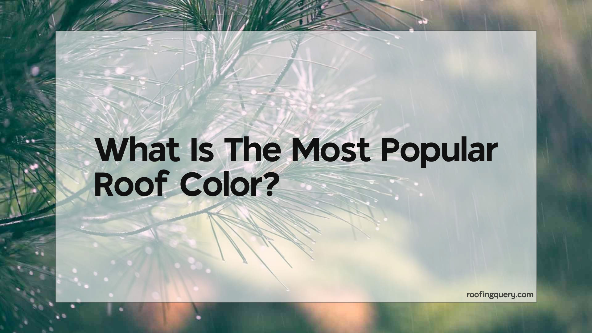 What Is The Most Popular Roof Color
