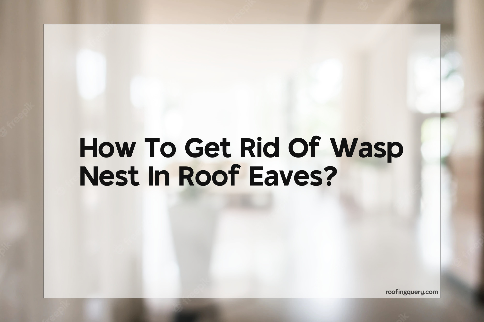 How To Get Rid Of Wasp Nest In Roof Eaves